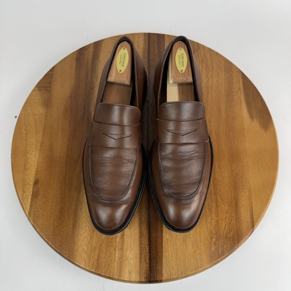 Mens Hugo Boss Derreck‎ Medium Brown Slip On Penny Loafers Dress Shoes Size 7 M main image 6